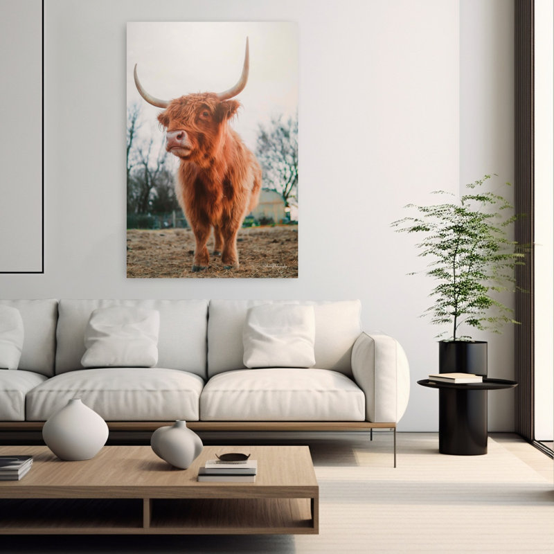 «Hello There I», portrait de vache contemporain abstrait, H 60 po x l 40 po