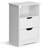 15.7" Nightstand, P2 Particleboard, Matte Melamine, Handleless, 2 Drawers, US Outlet (2 Pcs)-528021834