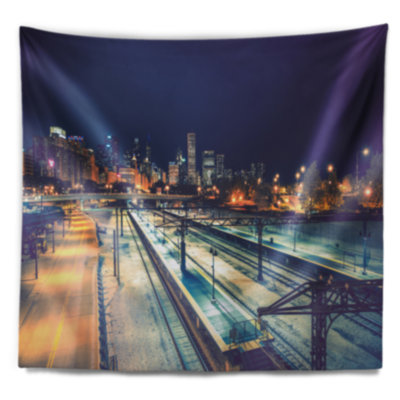 Tapisserie «Cityscape Welcome in Chicago Highway»