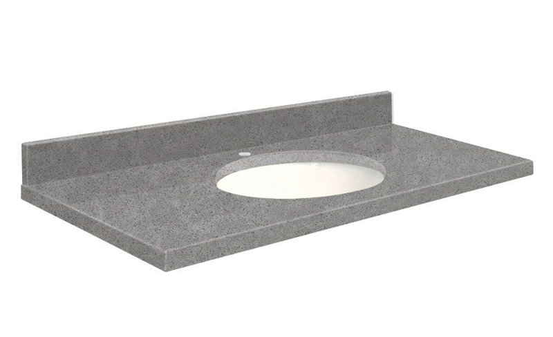 Dessus de salle de bain simple 49 po meuble-lavabo, Monotrou, Blanc, Cristal Nano