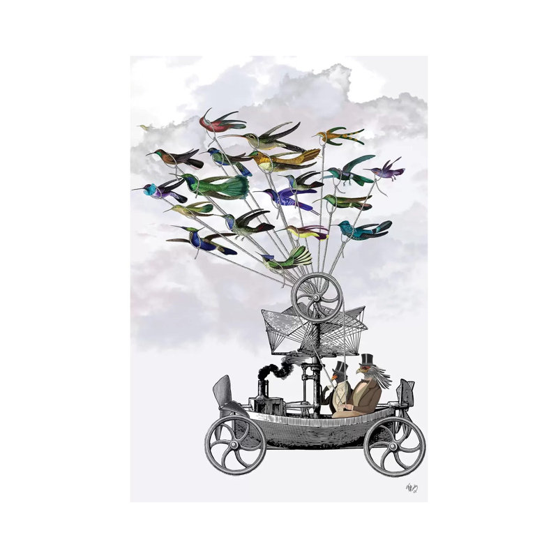 Bird Boat by Fab Funky - Wrapped Canvas Gallery-Wrapped Canvas Giclée, 30.48 cm H x 45.72 cm W