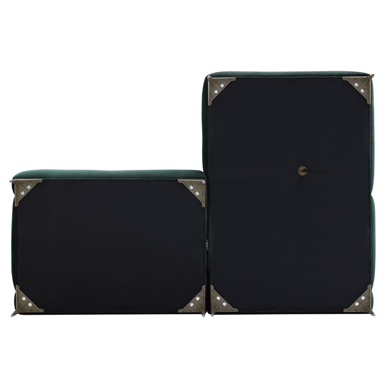 Mineta 94.5" Performance Velvet Fabric Sectional In Amalfi Blue, Amalfi Blue Velvet, Right Hand Facing