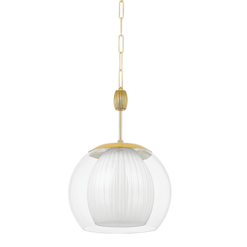 CLEMENTON PENDANT, 24" H x 17" W x 17" D, Brass