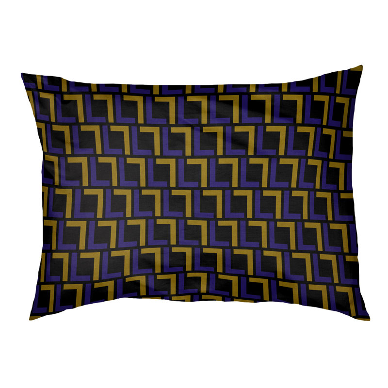 Coussin pour chien Bonheur, Extra large  (40'' W x 50'' D x 6'' H), Noir / mauve / or métallique