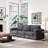 Modern Black Corduroy Modular Sectional Sofa, 107.5 Inch Comfy 4-Seat Upholstered Couch Sleeper Sofa With Soft Pillows Backrest and Deep Seat for Living Room and Office-1976868671-1975901881