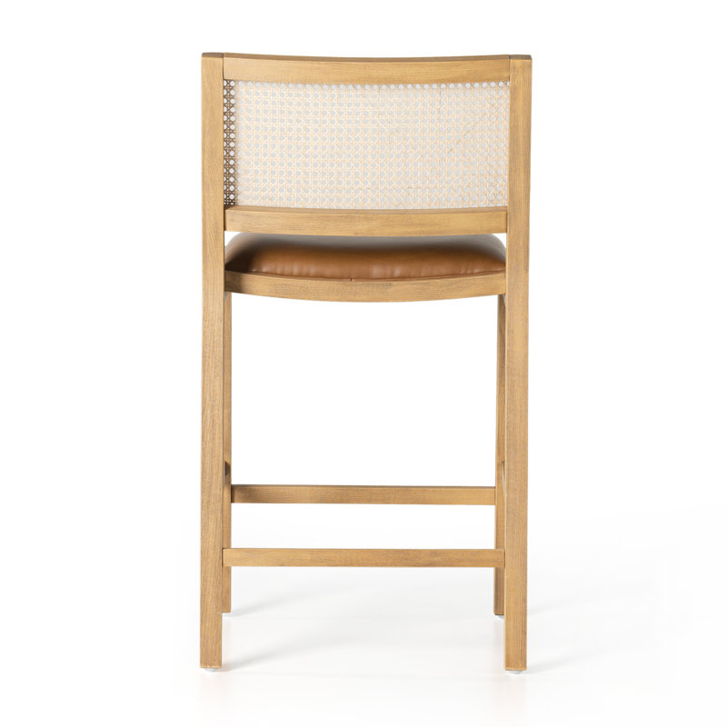 Caswell 27" Counter Stool, Counter Stool (27” Seat Height), Butterscotch Faux Leather