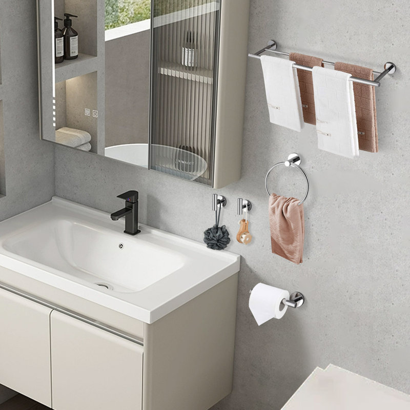 Ensemble de quincaillerie de salle de bain 5 pièces, Chrome