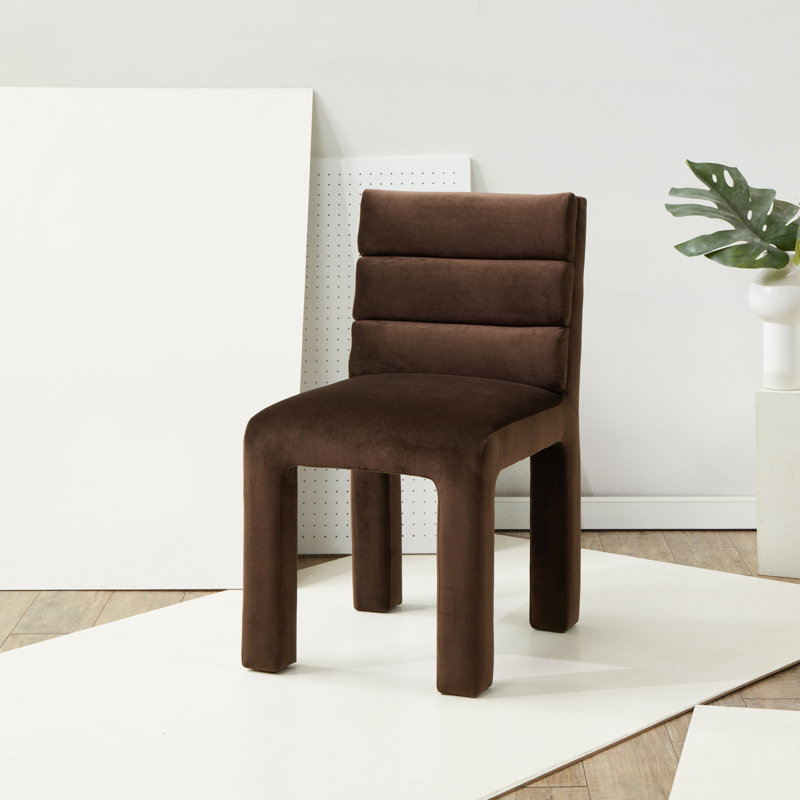 Chaise d'appoint Shepha, Velours brun foncé
