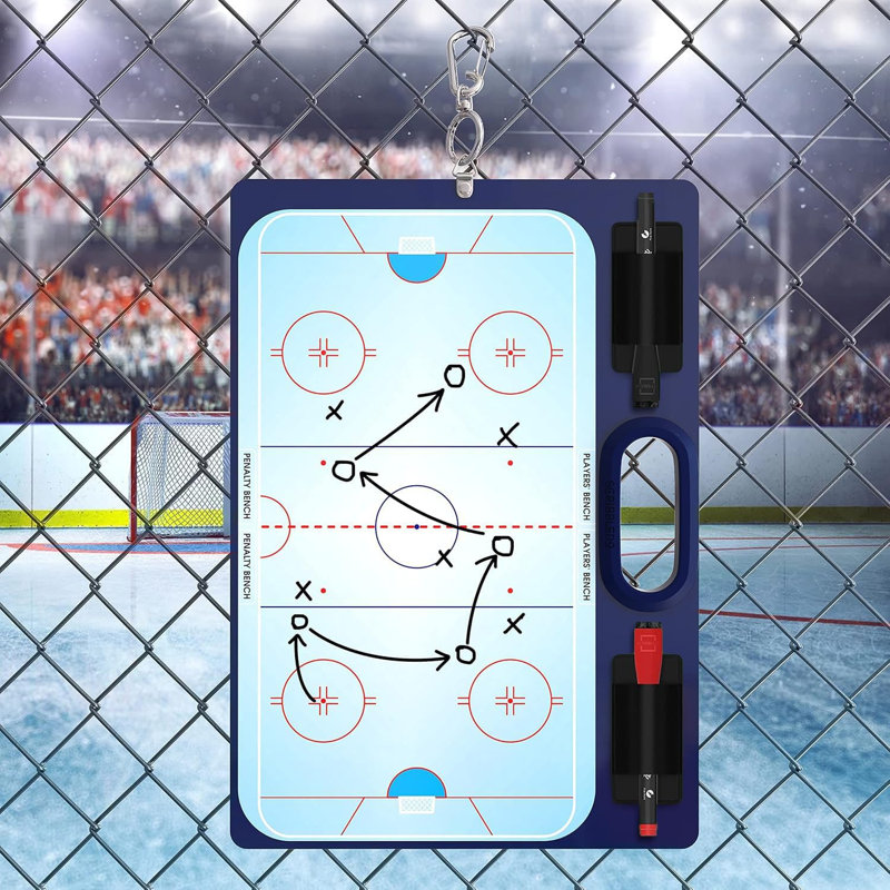 Hockey Dry Erase Board For Coaches 15x10.5 Inch Double Sided 