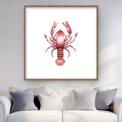 Lobster Framed Matted Print | Marine Animal Home Decor