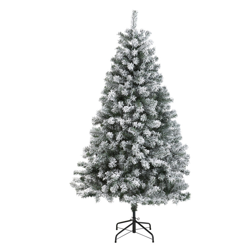 Arbre de Noël artificiel épinette en flocage, H 6 pi