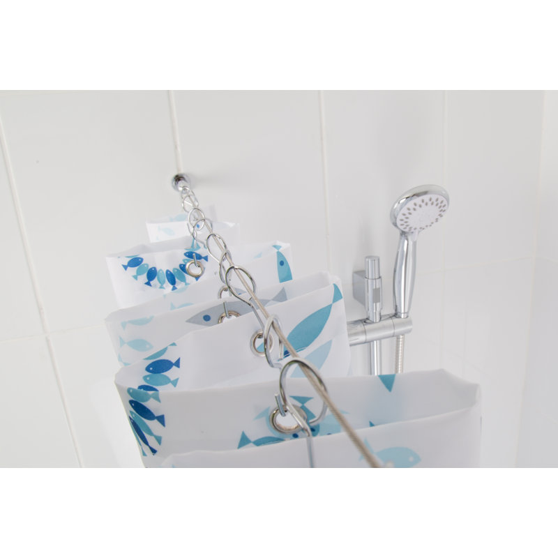 Ultra-Slim 118'' Chrome Stainless Steel Shower Curtain Cable