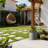 10in. Small Concrete Gray(Upgraded Interior) Cement Tall Round Planter Pot Cylindrical Flower Planter with Drainage Hole-75778887-75778886