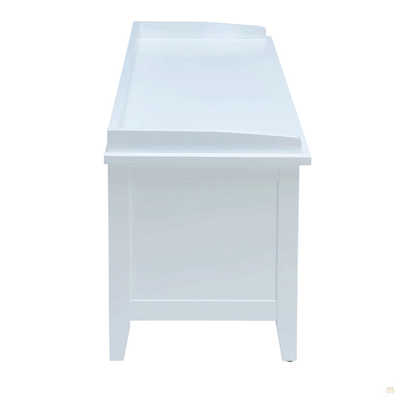Beige And White Bench With 3-Drawer, Beige