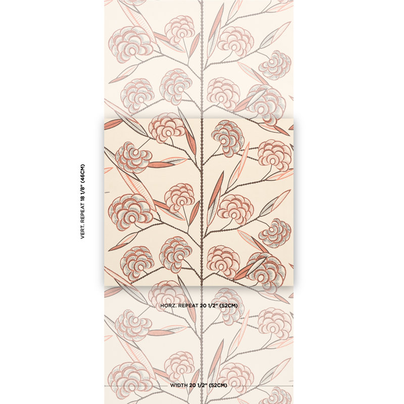 Schumacher x Neisha Crosland Jacob'S Tree Wallpaper, Old Rose