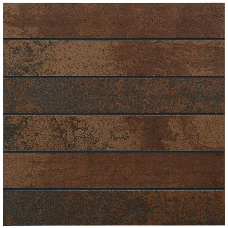 Common Core 2'' W x 12'' L Porcelain Metal Look Tile Mosaic Sheet, Copper