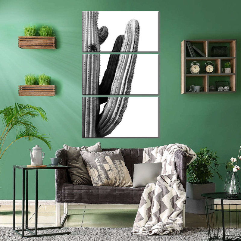 " Cactus Branch " 3 - Pieces, 38" H x 24" W x 1.25" D