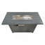 Foyer de table extérieur en acier au propane de 25 po H x 42 po avec couvercle (gris)-1882607119