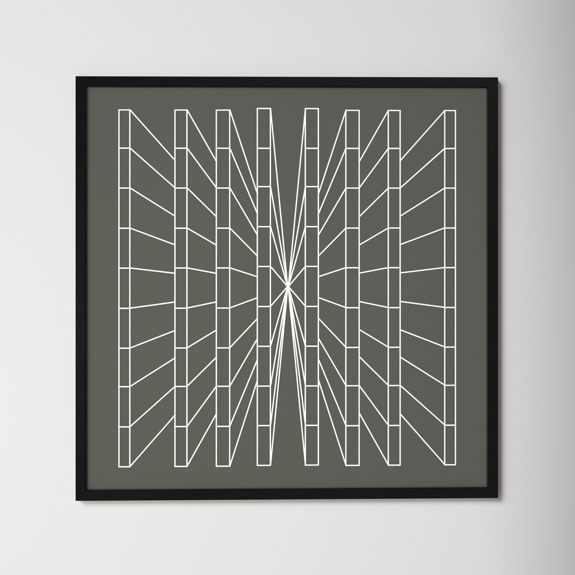Olive Perspective by Sandi Hauanio, 32" H x 32" W x 0.75" D, Black Wood Grain