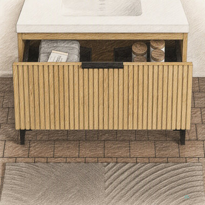 36" Freestanding Plywood Cabinet without Basin