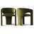 Set of 2 Modern Upholstered Dining Chairs With Curved Back And Unique Base-93786506
