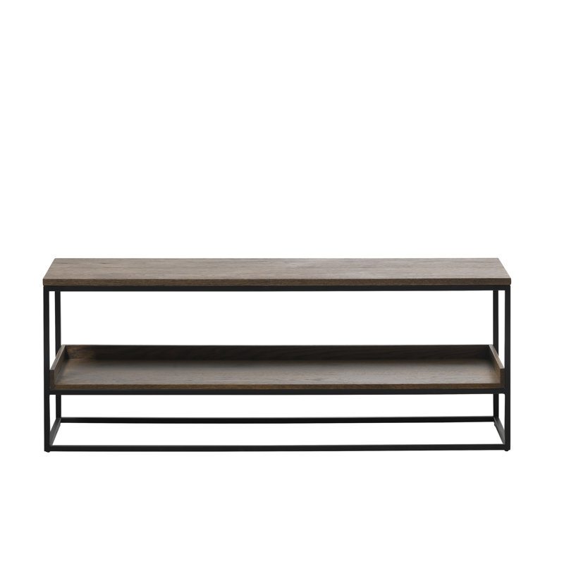 Bradford Solid Wood Storage Bench, Smoked Oak
