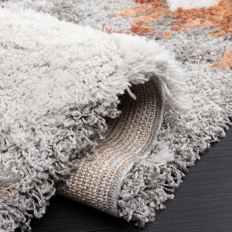 Tapis gris / rouille Wojtowicz, Carré 5 pi