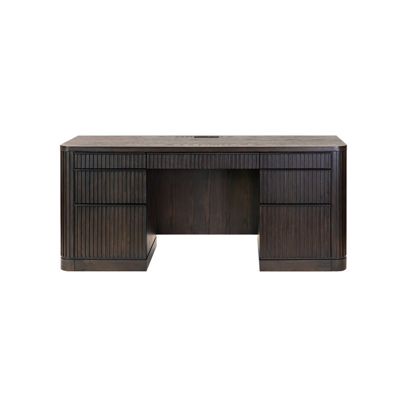 Harwhichport Executive Credenza, Executive Desk, Fully Assembled, Brown