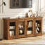 Buffet moderne de 66 po avec portes en verre et tablettes réglables-1661446730