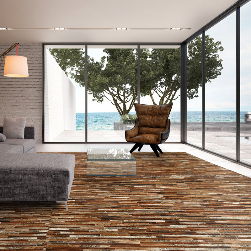 Tapis brun taupe et taupe Barack, Rectangle de 10 pi x 14 pi