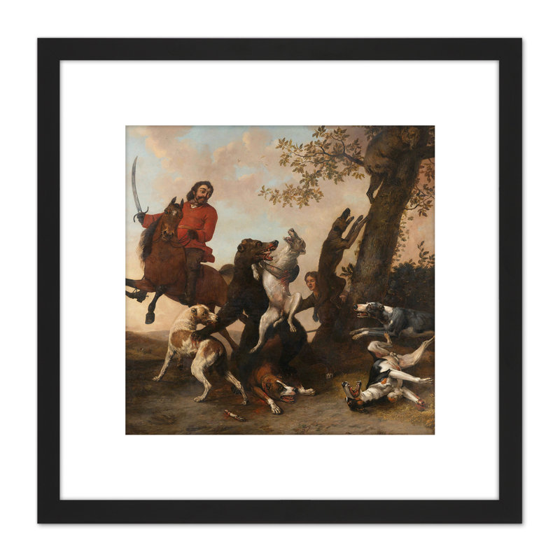 Bear Hunt With Dogs Scene by Paul Joseph Constantin Gabriël - Single Picture Frame Painting