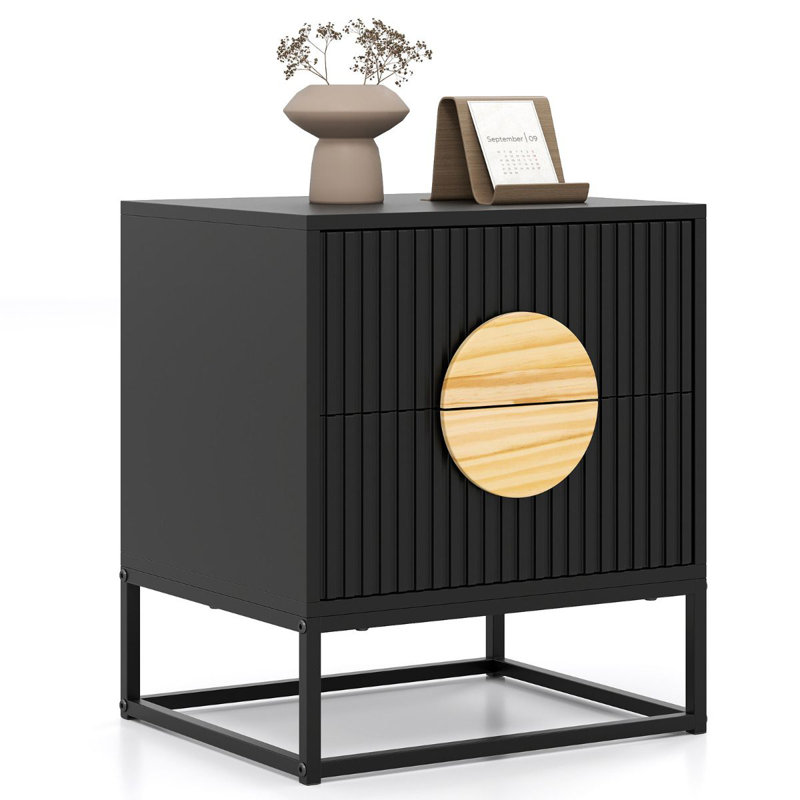 48cm W Metal Bedside Table