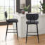 Upholstered Counter Stool with Metal Frame-653668579