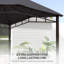 Auvent d'extérieur pour pavillon de jardin à toit souple 10 pi x 10 pi avec toit au design géométrique unique, structure en acier toutes saisons, gris