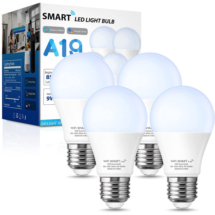 LOHASLED Equivalent A19 E26/Medium (Standard) Dimmable 5000K LED Smart Bulb