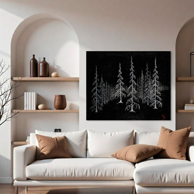 «Monoscape XXXII», art mural par, H 12 po x l 16 po, Toile tendue