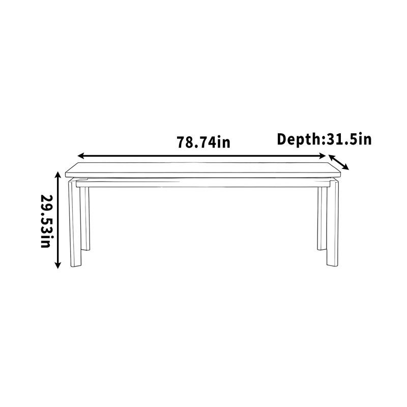 Bureau et bureau en noyer noir, 29.53" H x 78.74" W x 31.5" D