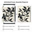 Très grand imprimé sur toile - Silhouette de fleur noire minimaliste sur fond crème pour le salon ou la chambre à coucher - «Assemblage requis du cadre (cadre non fini)»-129758583