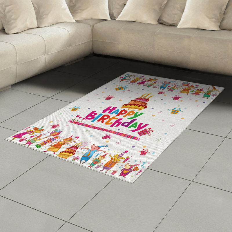 Tapis décoratif en fibres à haute densité Fun Fun, Rectangle— 4 pi x 5 pi 8 po