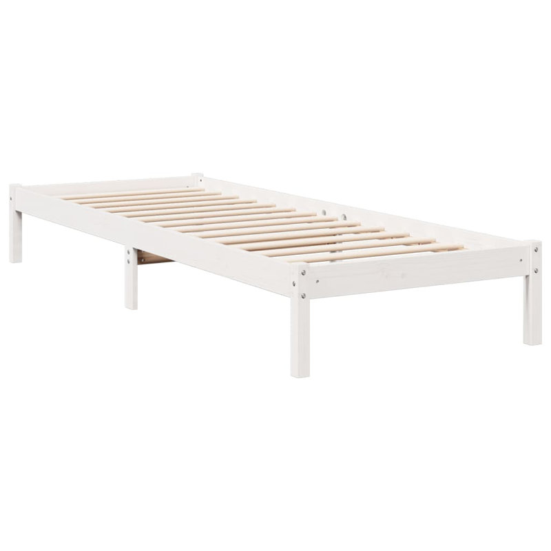 Bed Frame Solid Wood, white, 180 x 200cm