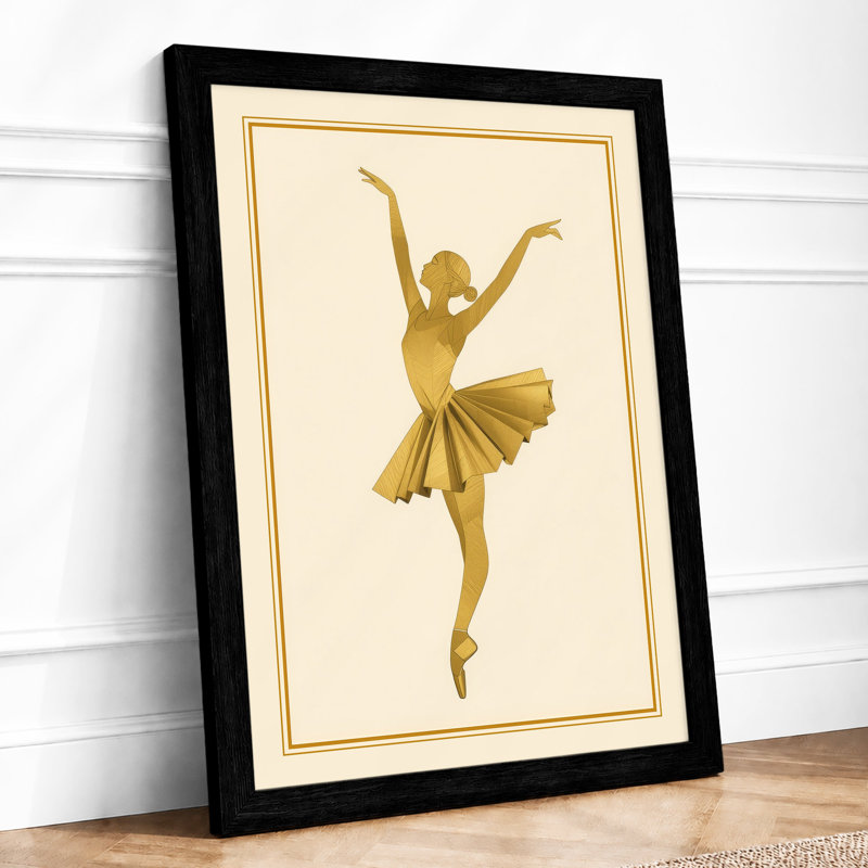 Golden Arabesque Art Deco - Print, A2 - 59.4 x 42.0 cm, Black