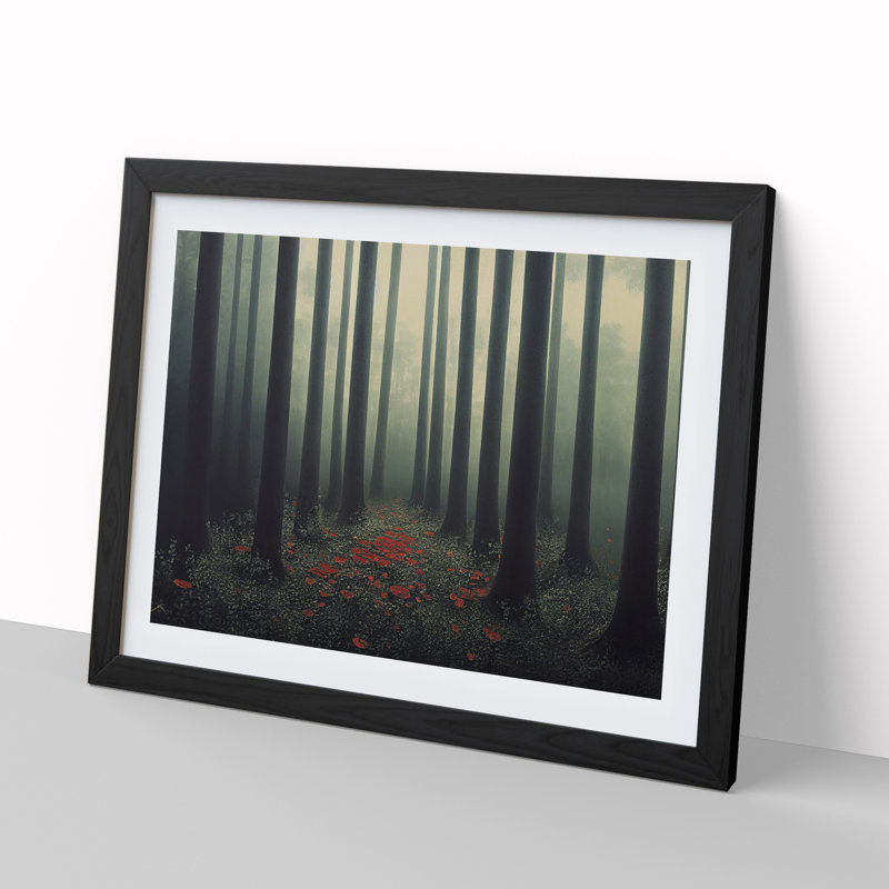Fascinating Forest - Single Picture Frame Painting, Black, 46cm H x 64cm W x 2cm D