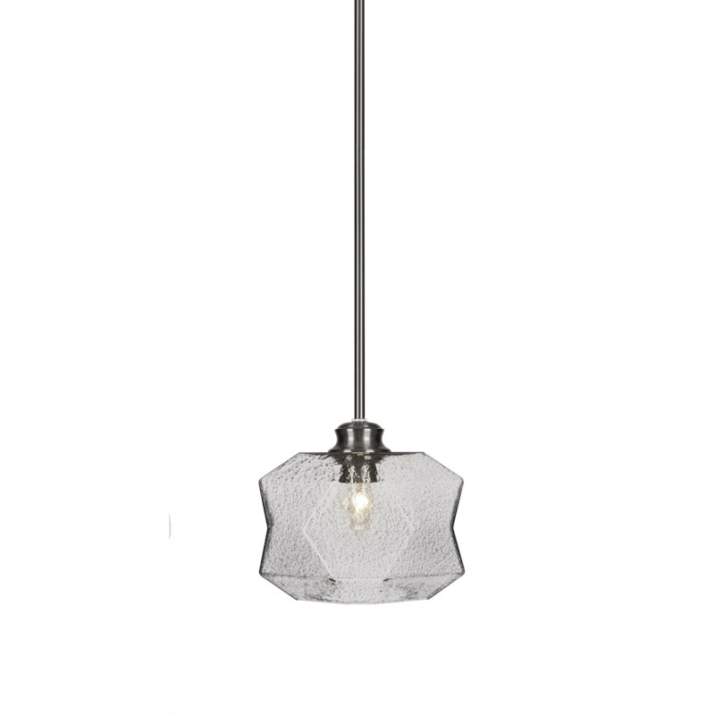 Luminaire suspendu 1 tige Rocklin, Coloré / noir, Nickel brossé