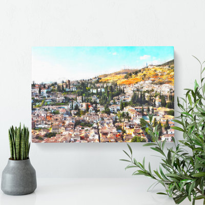 Rooftops In Granada Spain - Wrapped Canvas