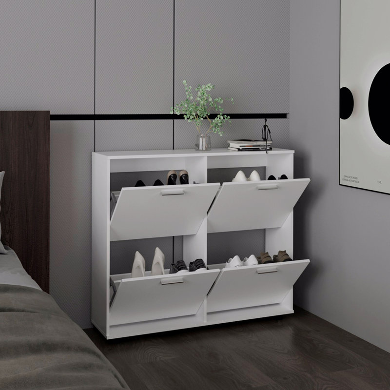 Range-chaussures, 4 portes, 4 tablettes, 4 pieds