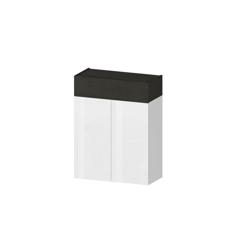 16 Pair Shoe Storage Cabinet, White/Grey