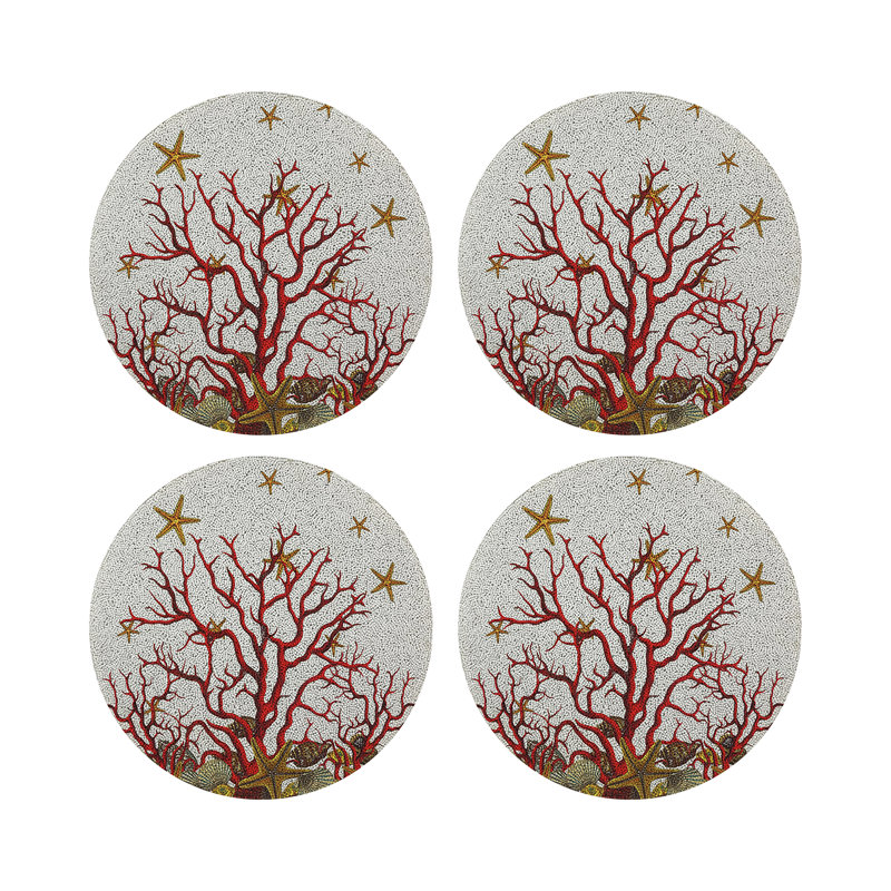 Napperon Coral Reef, Rouge et blanc