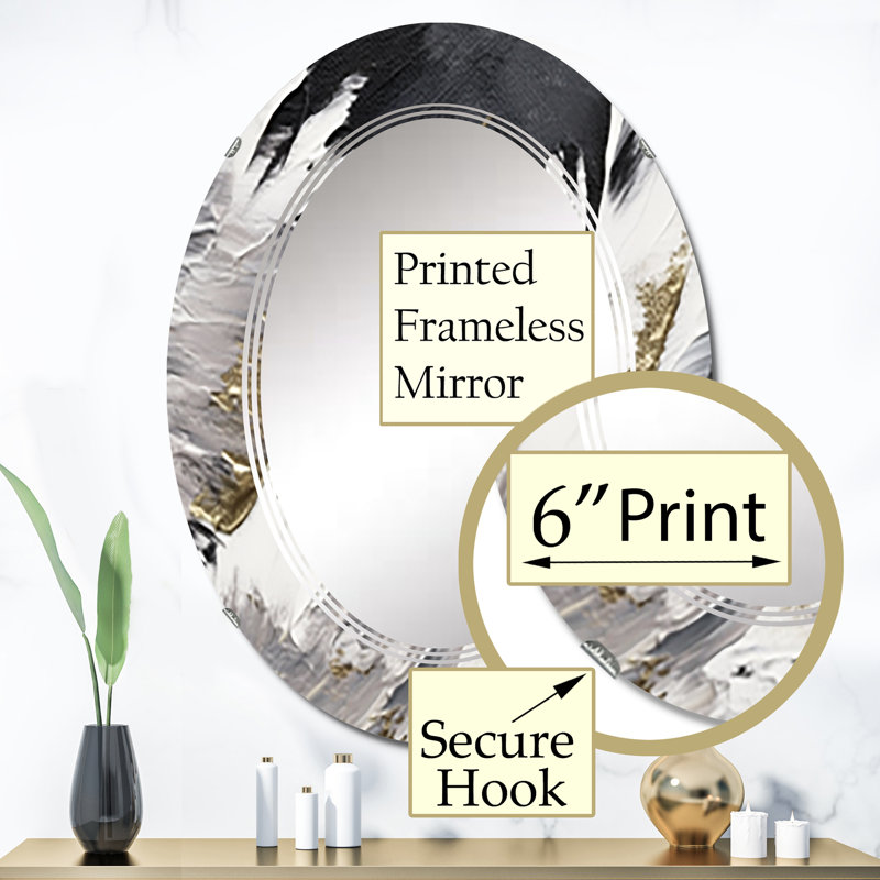Zirafete - Miroir mural moderne ovale, 36 po x 24 po
