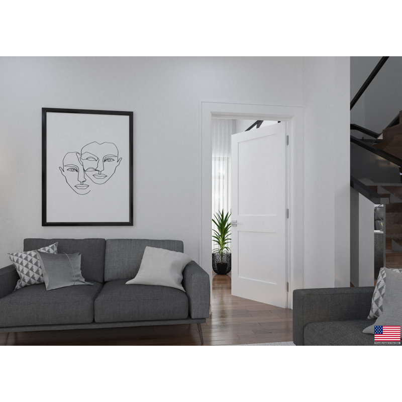 Porte double Gauss, Gauche, 36 po x 80 po, Blanc