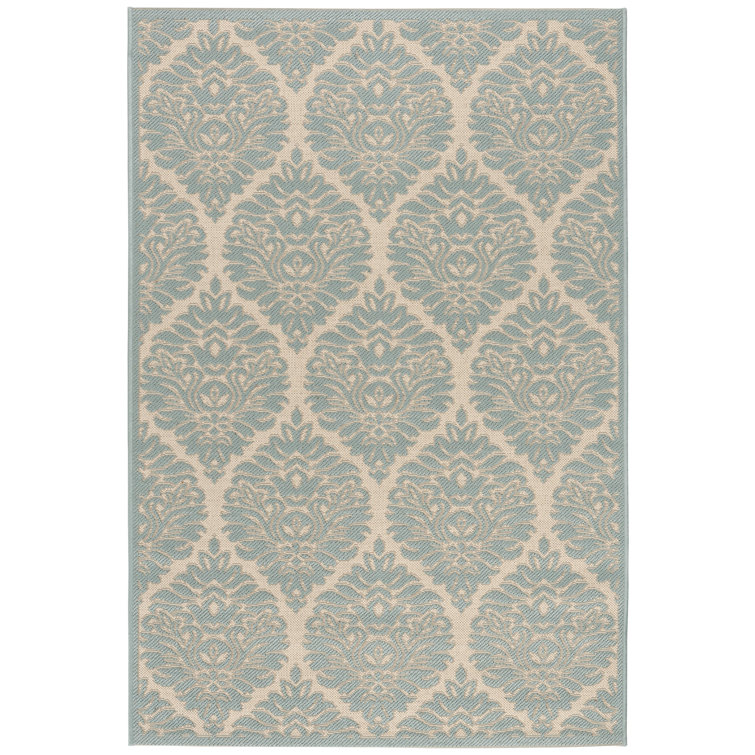 Kistler Hooked Indoor/ Outdoor Aqua Rug